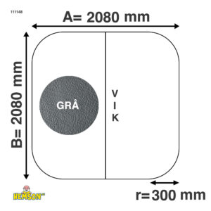 Whirlpool-Abdeckung | 208x208 r30 | Graue | 111148