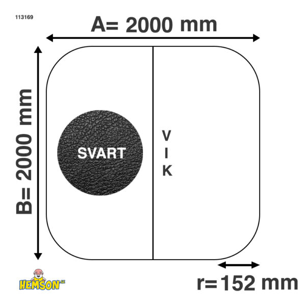 Whirlpool-Abdeckung | 200x200 r15 | Schwarze | 113169
