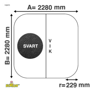 Whirlpool-Abdeckung | 228x228 r22 | Schwarze | 113171