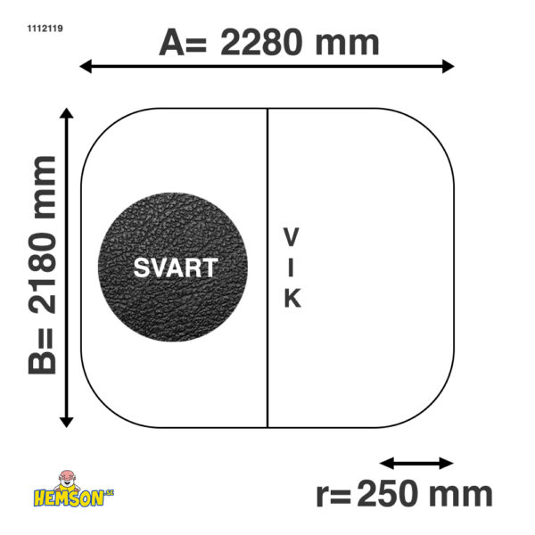 Whirlpool-Abdeckung | 228x218 r25 | Schwarze | 1112119